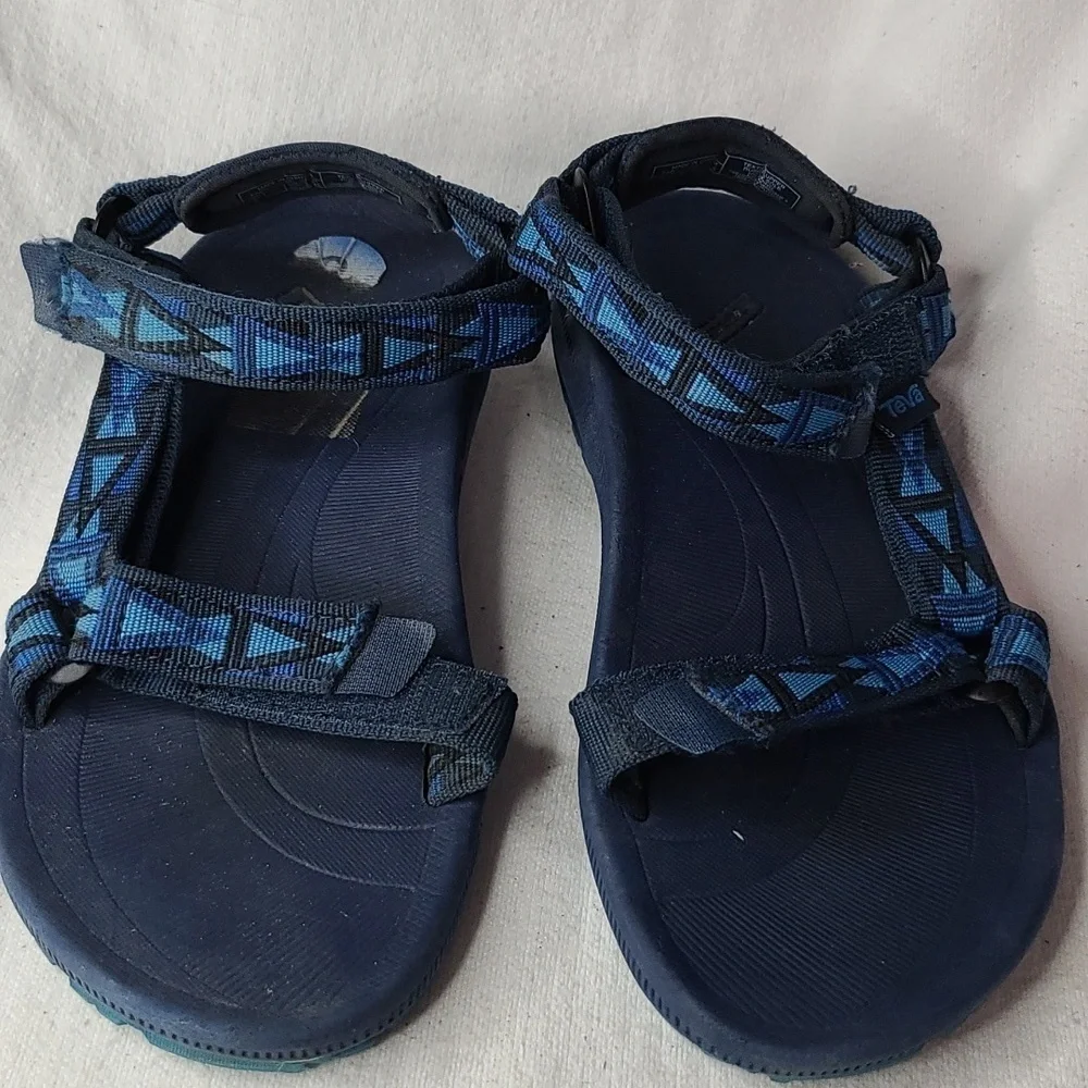 Teva Kids Blue Navy Patterned Strappy Sandals